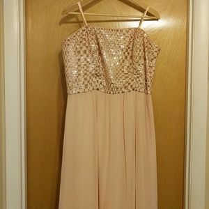 Ralph Lauren pink sequin evening dress